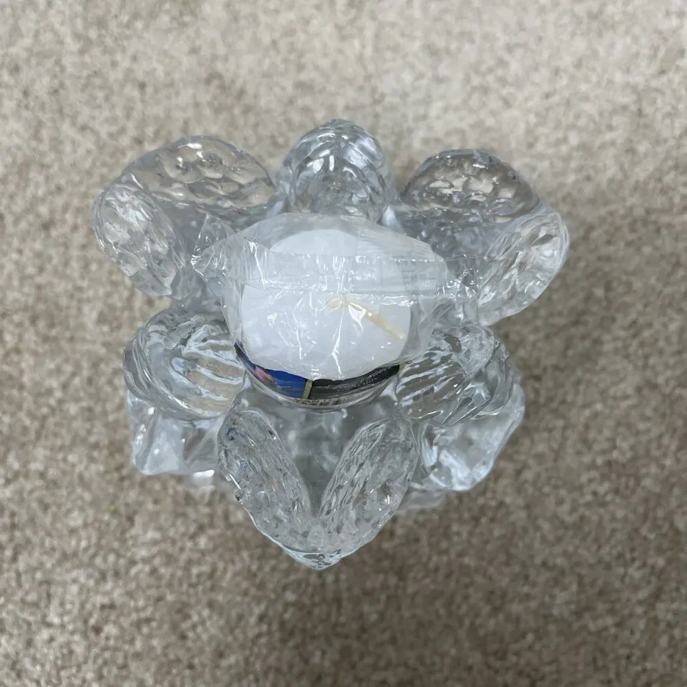 Enesco Glass Angels Candle Holder Votive 3 Sided In Box & Vanilla-scented Candle
